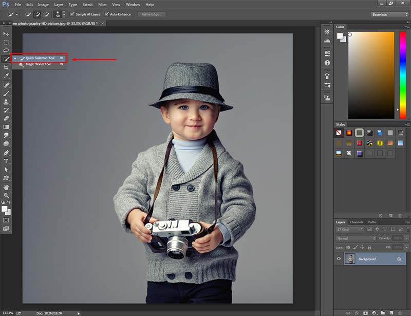 Outline an image in Photoshop