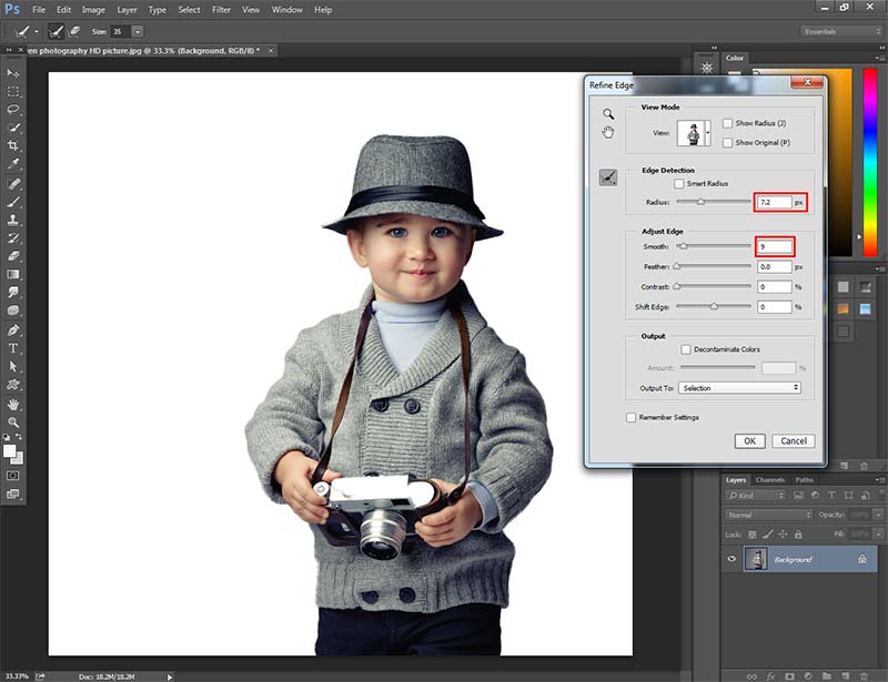 Outline an image in Photoshop