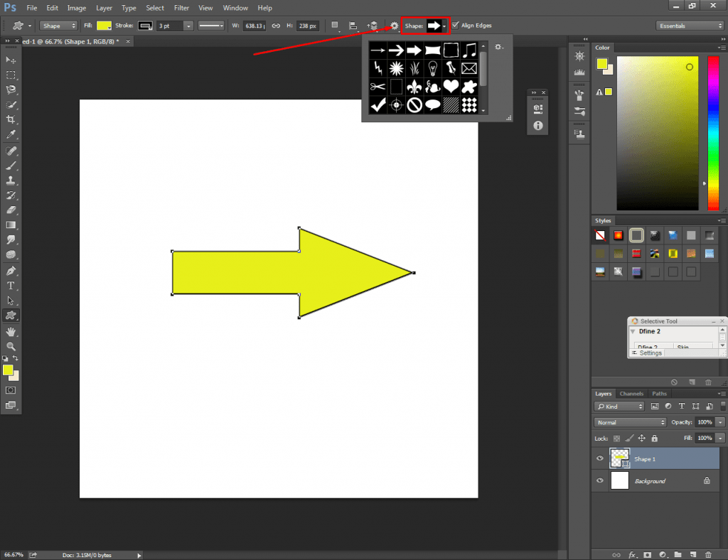 Photoshop Arrow Tool