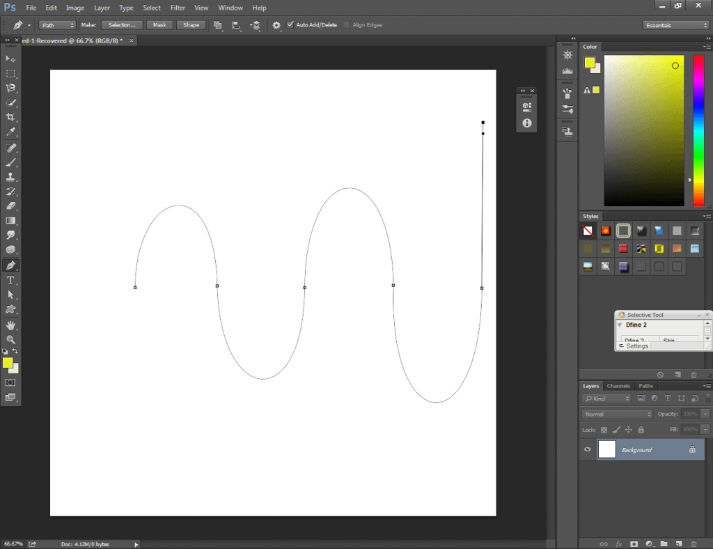 Draw Curved Lines in Photoshop