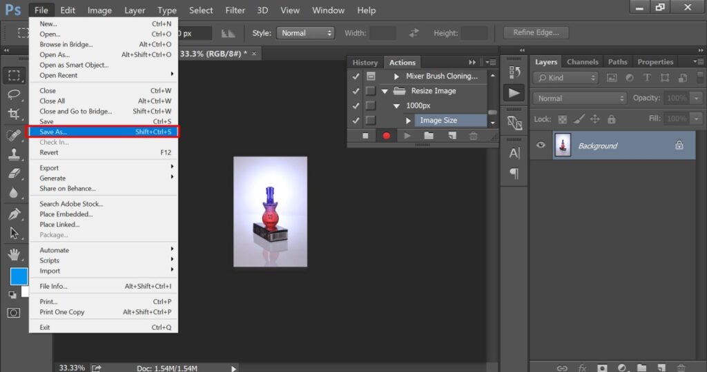 how to resize a batch of images in photoshop